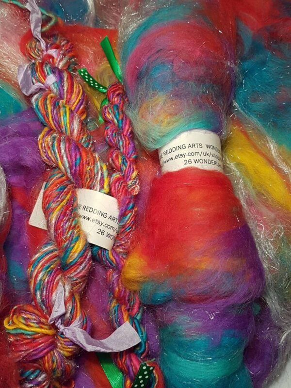 Wonderland Art Batt / 26. Wonderland / Felting Fibre / Needle Felting / Spinning Fibre / 50g / Wool batts / Spinning batt / carded wool