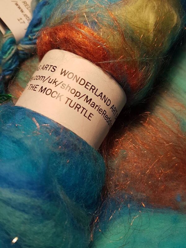 Alice In Wonderland Complete Set of 26 Hand Carded Art Batts plus 2 Secret Colours / Fiber Batt / Spinning / Felting Wool