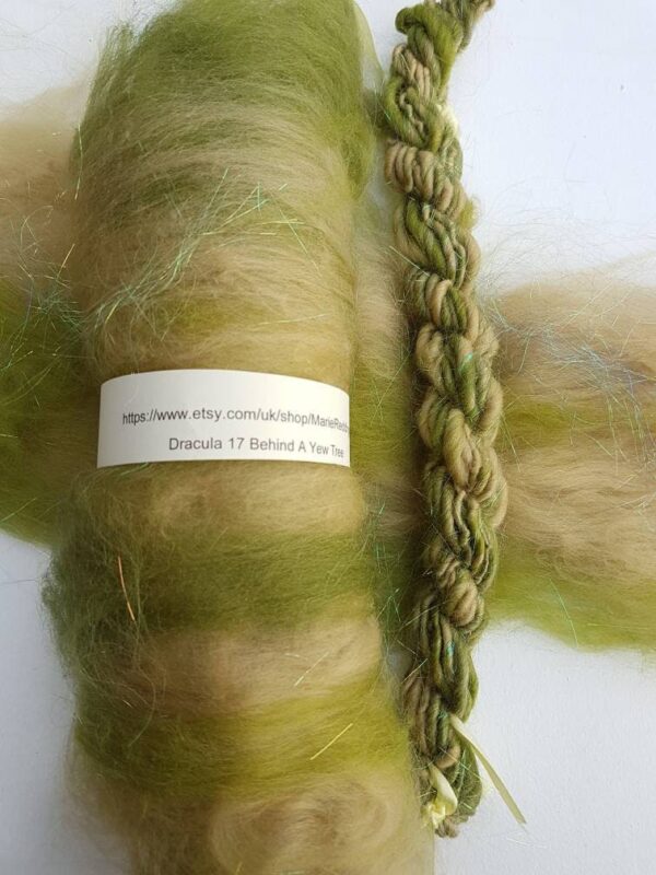 Dracula Green Art Yarn / 17 Behind A Yew Tree / Cream / Pale Green / Moss / Grass / Landscape / Meadow / Gothic / 50g / Knitting / Crochet