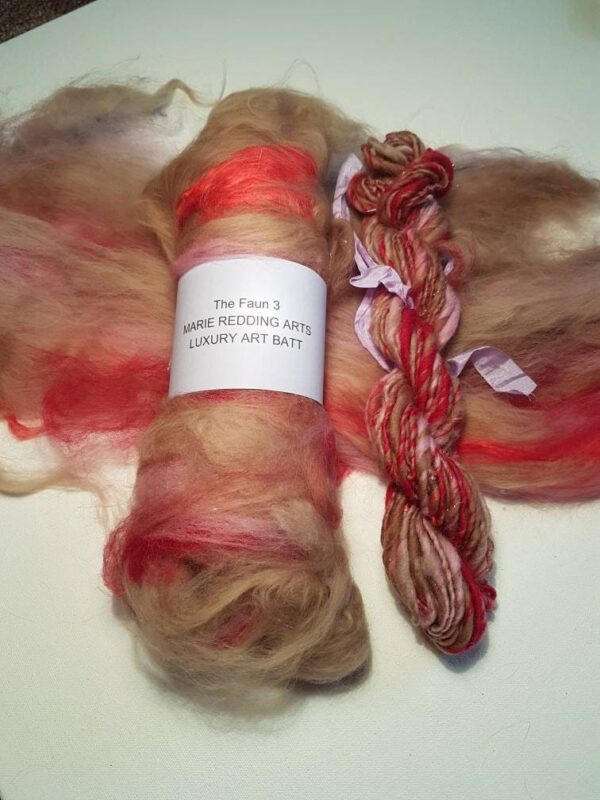 Narnia Art Yarn / Handspun Yarn / 3 The Faun / Brown / Pink / Red / Sand / Pale Brown / Flesh / Fawn 50g / Luxury Knitting / Luxury Crochet