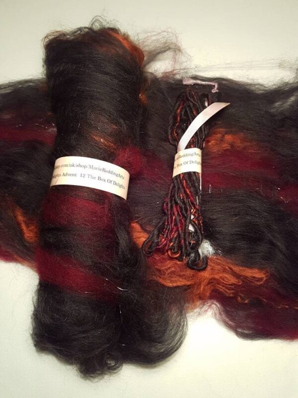 Handspun Dark Yarn / Box Of Delights / 12 Box Of Delights / Black / Copper / Burgundy / Maroon / 50g / Luxury Knitting / Luxury Crochet