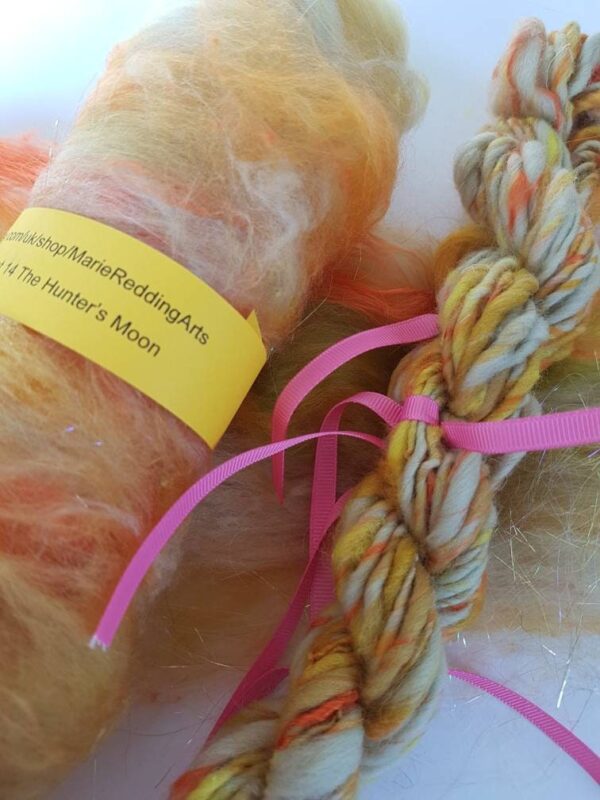 Gold Handspun Yarn / 14 The Hunter's Moon / 110g / Yellow / Cream / Orange / Lion / Sunshine / Sunflower / Desert / Knitting / Crochet