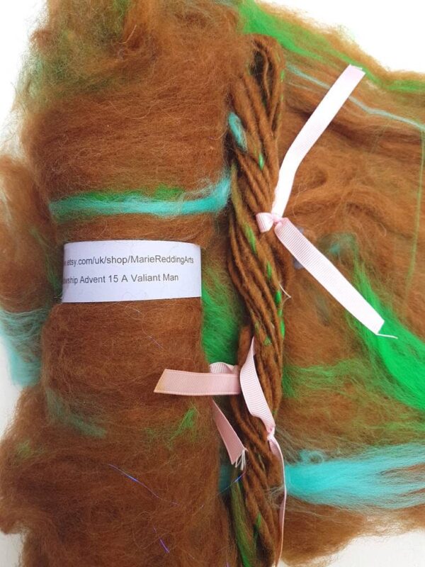 Caramel Art Batt / 15 A Valiant Man / 50g / Brown / Green / Hazelnut / Earth Tone / Landscape / Emerald / Spinning Fibre / Felting Fiber