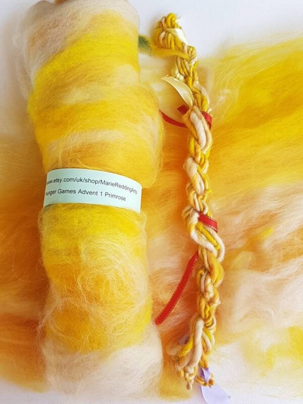 Handcarded Yellow Batt / 1 Primrose / Buttercup / Gold / Cream / Sunshine / Butter / Desert / Sand / 50g / Spinning Fibre / Felting Fiber