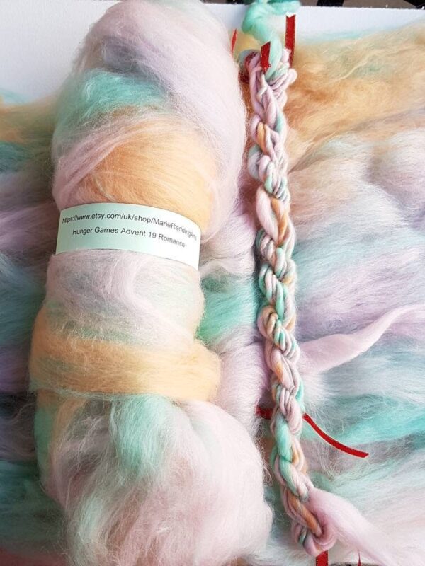 Handspun Pastel Art Yarn / 19 Romance / Rainbow / Pink / Blue / Peach / Lilac / White Unicorn / Fantasy / 50g / Luxury Knitting / Crochet