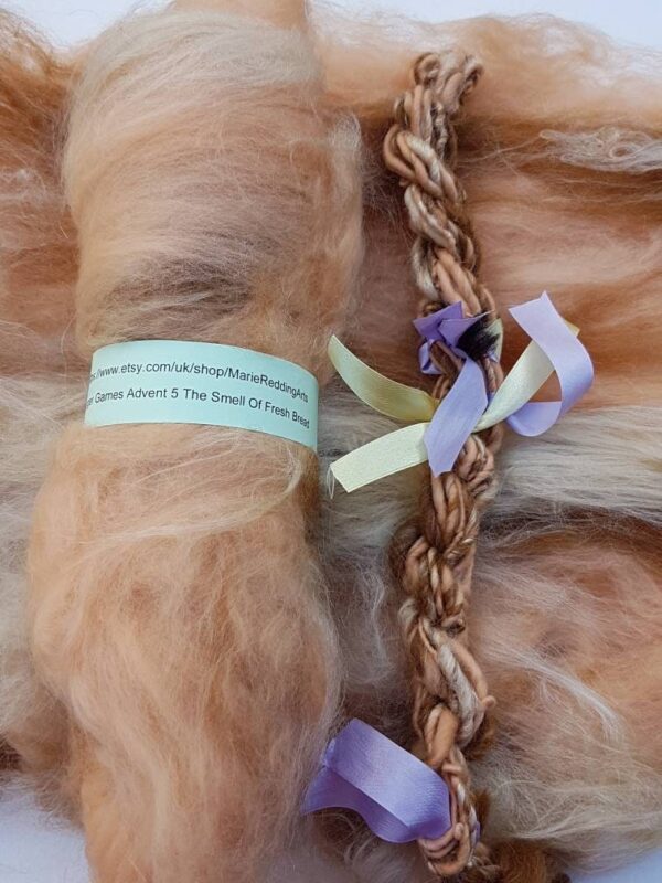 Handcarded Beige Batt / 5 The Smell Of Fresh Bread / Coffee / Cream / Peach / Nutmeg / Hazelnut / Sand / 50g / Spinning Fibre  Felting Fiber