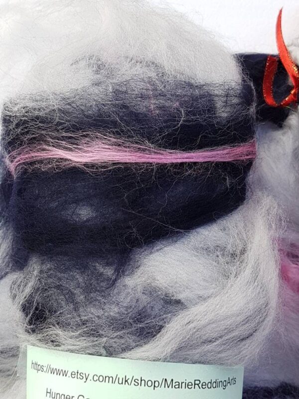 Handspun Black Art Yarn / 21 The Goat / White / Pink / Piebald / Humbug / Dalmation / 110g / Luxury Knitting / Crochet