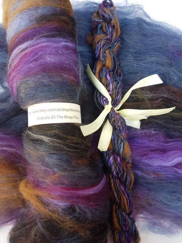 Dracula Rainbow Art Yarn / 23 The Borgo Pass / Landscape / Mountains / Gothic / Vampire / Blue / Brown / Purple / 50g / Knitting / Crochet