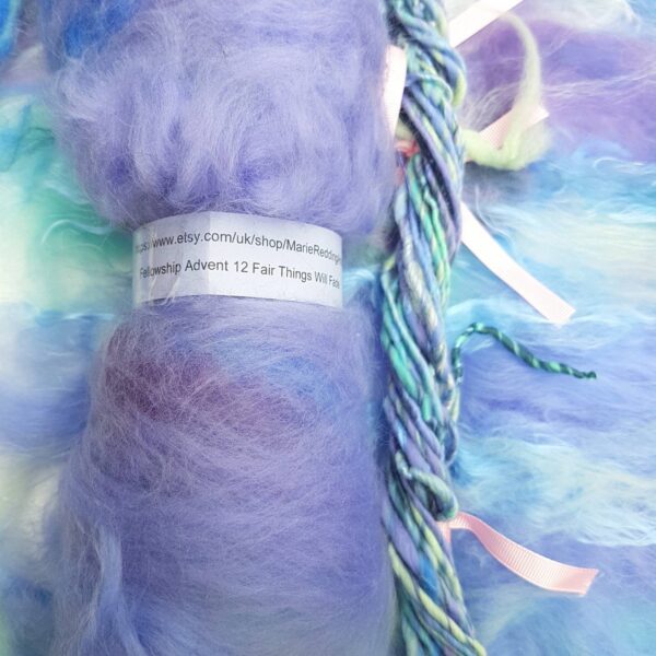 Blue Art Batt / 12 Fair Things Will Fade / 50g / Lilac / Blue Silk / Pastel Blue Merino / Floral Hyacinth / Skies / Spinning Fibre / Felting