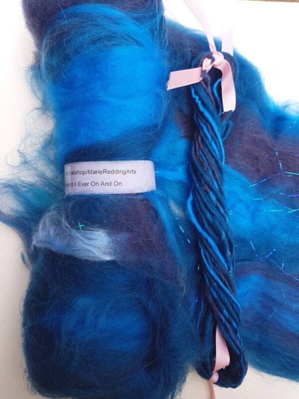 Blue Handspun Yarn / 4 Ever On And On / 50g / Deep Blue / Cobalt / Stormy Sea / Sky / Waterfall / Lake / Floral / Knitting / Crochet