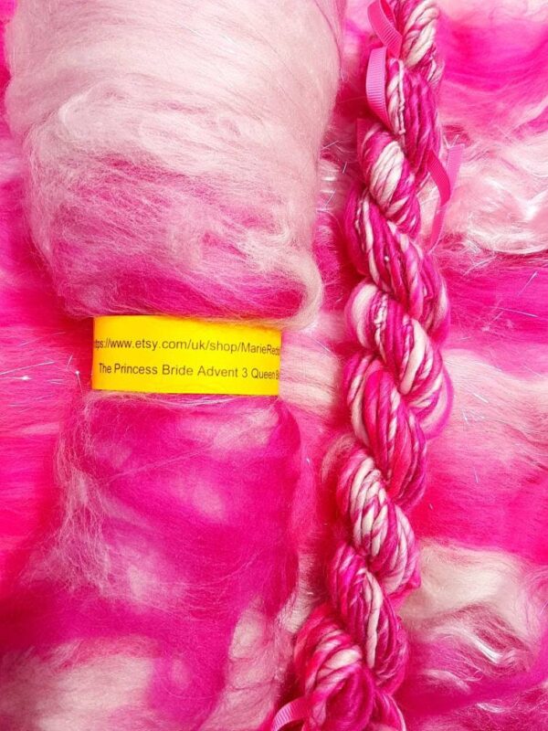 Handspun Pink Yarn / 3 Queen Bella / 110g / Hot Pink / Candyfloss / Floral / Raspberry / White / Gradual Colour Change / Knitting / Crochet