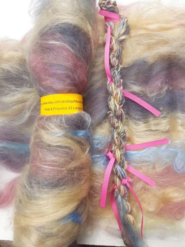 Pride & Prejudice Rainbow Batt / 23 Longbourn / 50g / Pastel Rainbow / Grey / Pink / Baby Blue / Stormy Rainbow / Jane Austen / felting