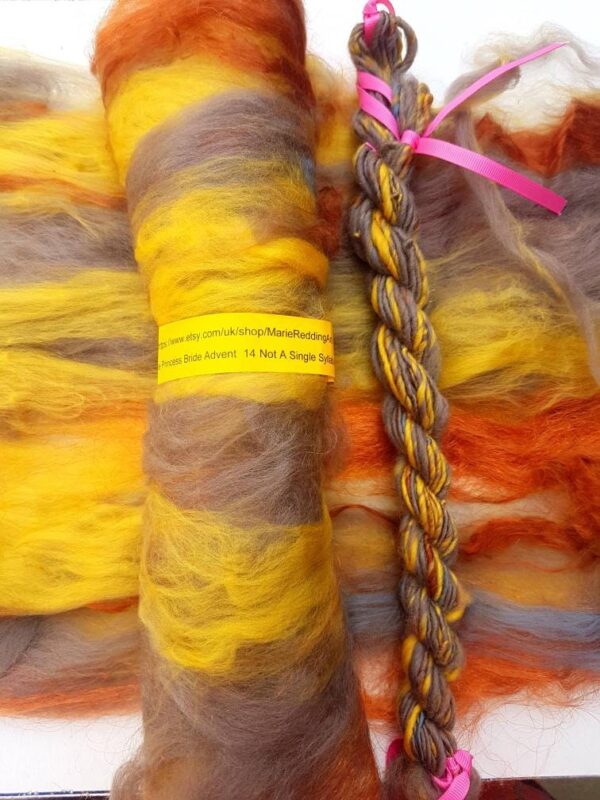 Custard Art Batt / 14 Not A Single Syllabub / Hazelnut / Banana / Brown / Lion / Gradual Colour Change / 50g / Spinning Fibre /Felting Fiber