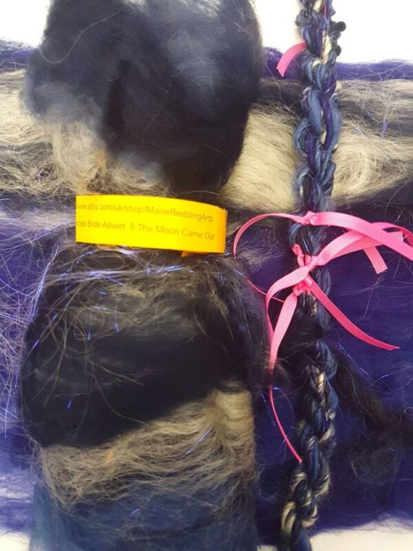 Blue Handspun Yarn 50g / 5 The Moon Came Out / Ultramarine / Cobalt / Silver / Moonlight  / Night Sky / Purple / Knitting / Crochet / Luxury