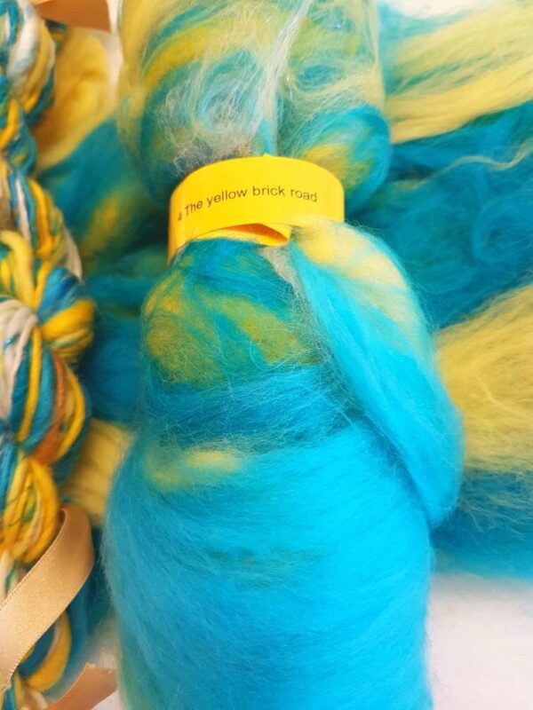 Wizard Of Oz Handspun Yarn / 4 The Yellow Brick Road / Blue / Turquoise / Sky / Fairy Tale / Sparkle / Ocean / 50g / Knitting / Crochet