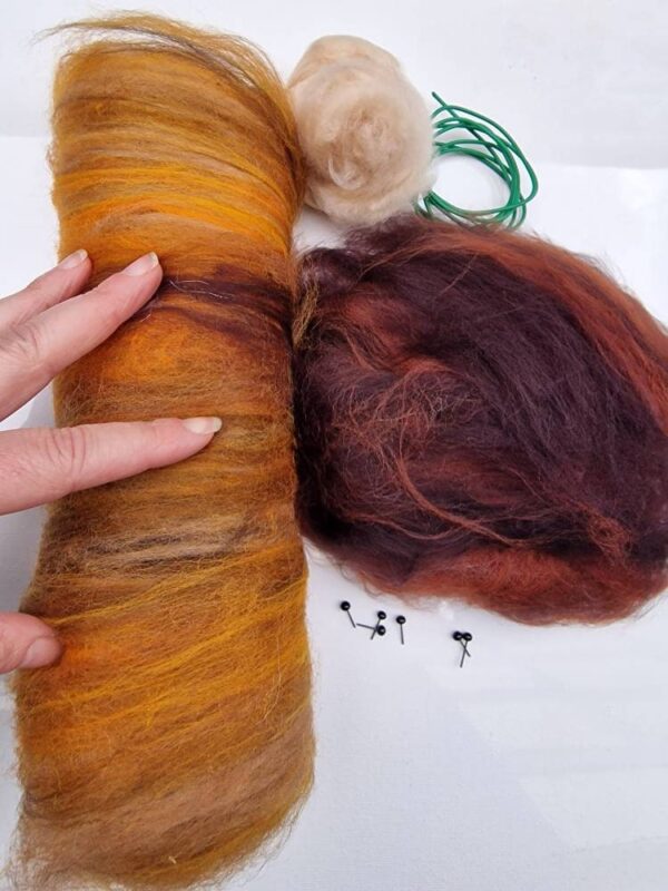 Highland Cow Needle Felting Fibre Pack Only / Animal Fibre / 70g / Glass Eyes / Spinning Fibre / Wet Felting /Needle Felting