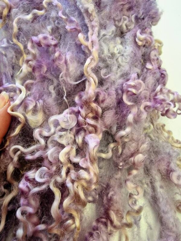 Cheshire Cat Locks / Hand Dyed Locks 50g / Wet Felting / Hand Dyed Locks / Purple Locks / Doll Hair / Felted Collar / Dyed Curls