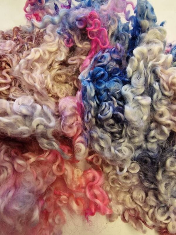 Star Crossed Lovers Locks / Hand Dyed Locks 50g / Wet Felting / Hand Dyed Locks / Purple Locks / Doll Hair / Felted Collar / Dyed Curls