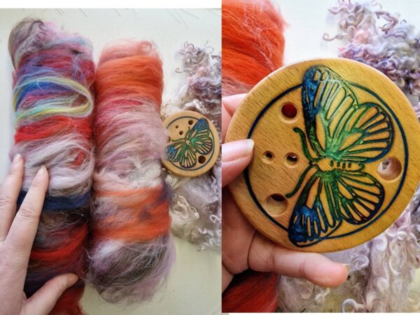 Loveliest Garden 2 Batt, Diz and Locks set / 50g x 2 / Art Batts / Gift / Spinning / Rainbow / Spinning Fibre / Felting