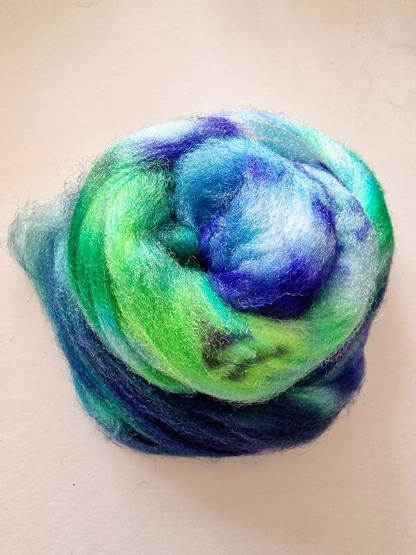 Blue Trilobal Nylon / 25g / Shimmer / Felting / Rainbow Shimmer / Green Blue / Sparkle / Hand Dyed Nylon Shimmer / Spinning