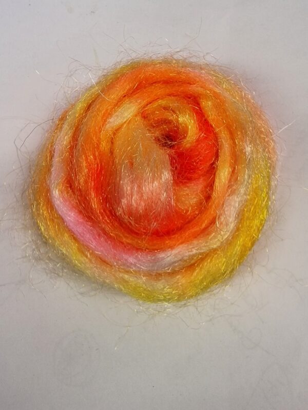 Orange Trilobal Nylon / 25g / Shimmer / Felting / Rainbow Shimmer / Copper / Sparkle / Hand Dyed Nylon Shimmer / Spinning