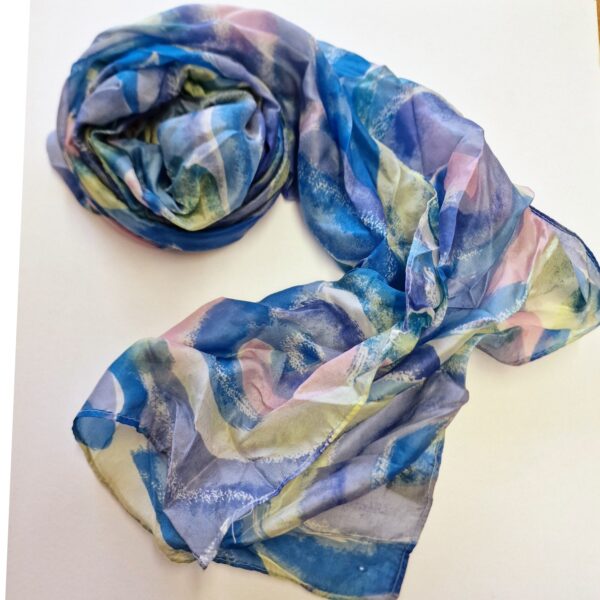 Nuno silk scarf / Pure silk scarf / Nuno Felting / Rainbow / Landscape / Silk scarf gift / felting scarf / Ombre silk scarf