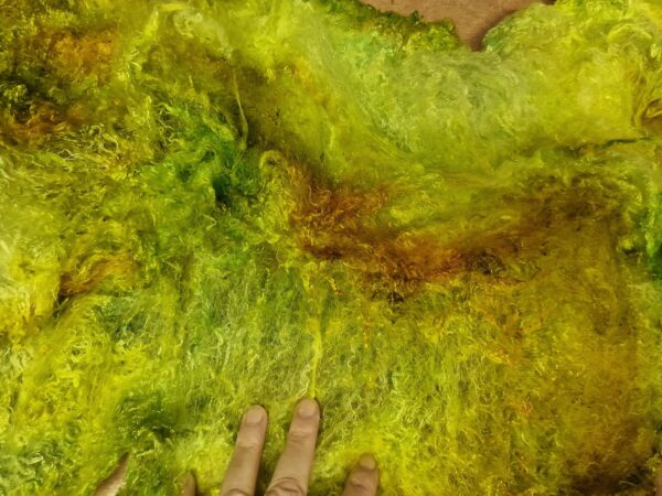 Rainbow Silk Sheet / A1 Mulberry Silk Roving / 57g plus / Rainbow / Silk Brick / Felting / Spinning Silk / Weaving / HandDyed Silk