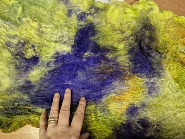 Rainbow Silk Sheet / A1 Mulberry Silk Roving / 57g plus / Rainbow / Silk Brick / Felting / Spinning Silk / Weaving / HandDyed Silk