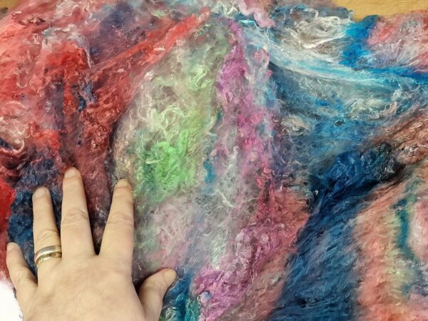 Rainbow Silk Sheet / A1 Mulberry Silk Roving / 57g plus / Rainbow / Silk Brick / Felting / Spinning Silk / Weaving / HandDyed Silk